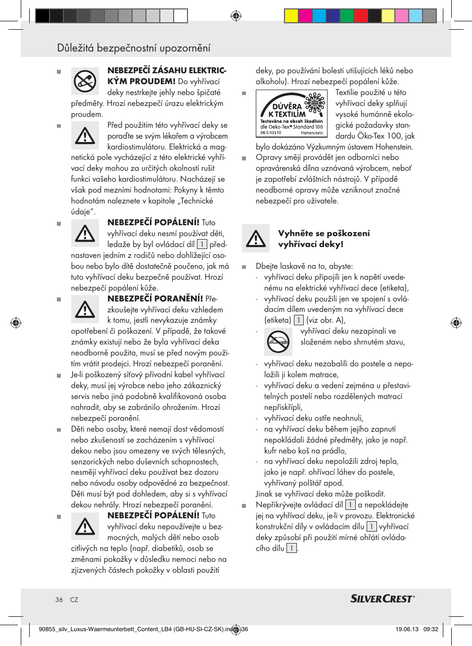 Důležitá bezpečnostní upozornění | Silvercrest SLUB 85 A1 User Manual | Page 36 / 57