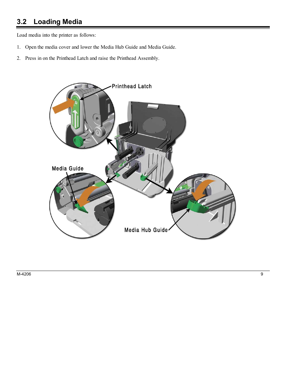 2 loading media | Datamax M-Class Mark II M-4206 User Manual | Page 15 / 76