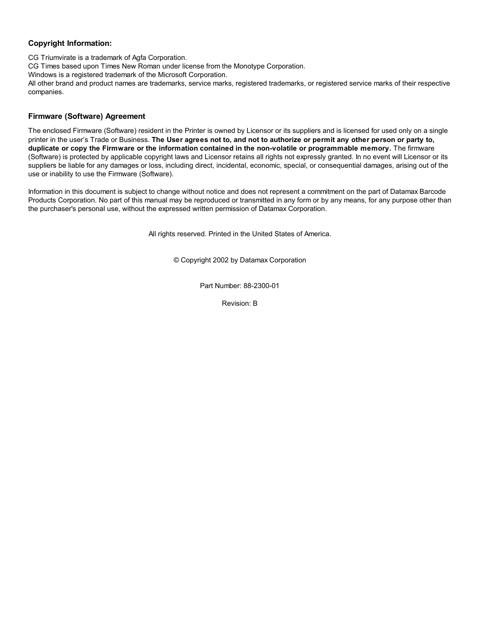 Datamax M-Class Mark II M-4206 User Manual | Page 2 / 76