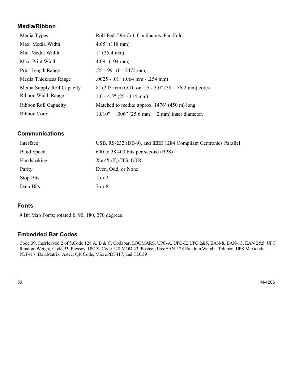 Datamax M-Class Mark II M-4206 User Manual | Page 56 / 76