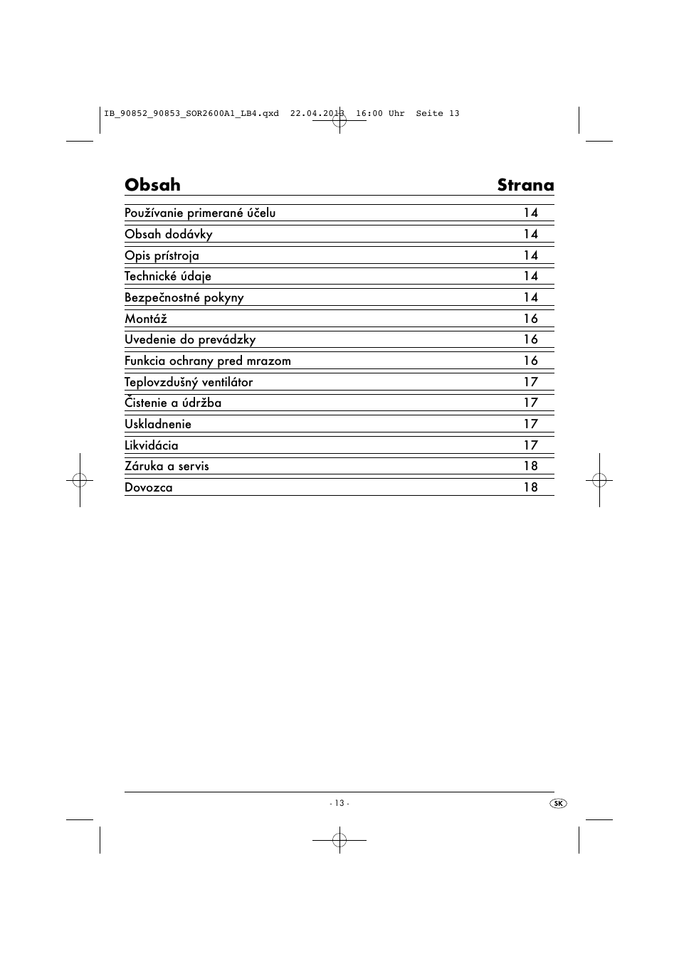 Silvercrest SOR 2600 A1 User Manual | Page 16 / 28