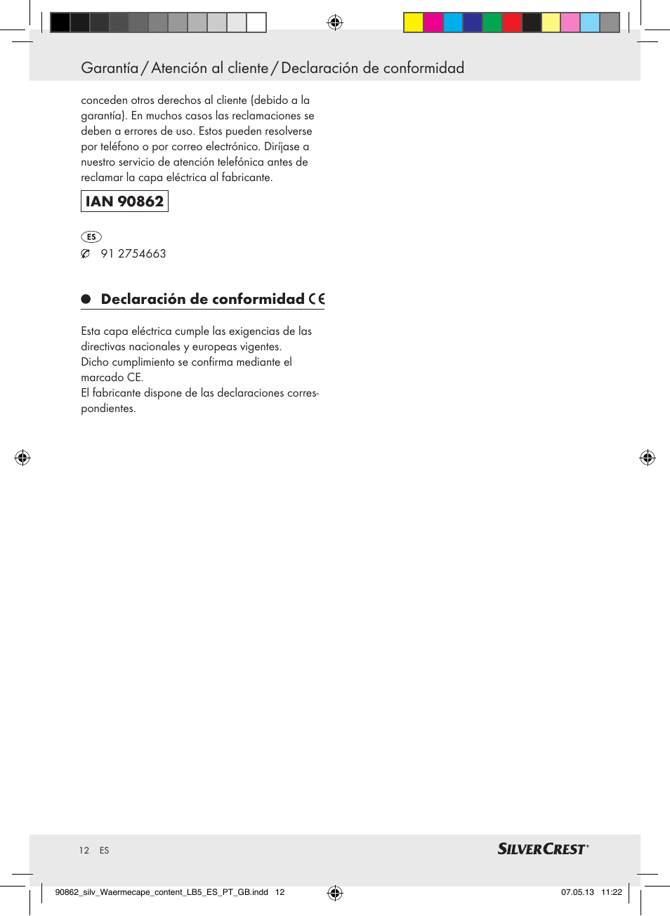 Declaración de conformidad | Silvercrest SWC 100 A1 User Manual | Page 12 / 37