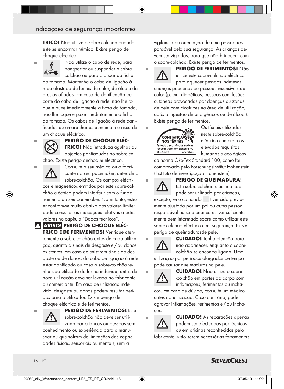 Indicações de segurança importantes | Silvercrest SWC 100 A1 User Manual | Page 16 / 37