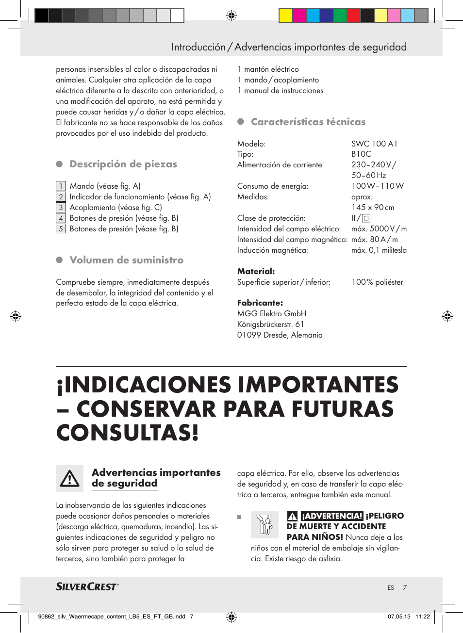 Silvercrest SWC 100 A1 User Manual | Page 7 / 37