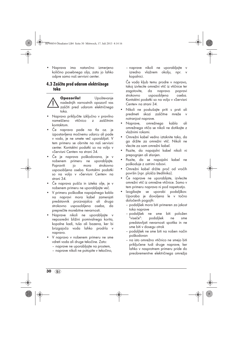 3 zaščita pred udarom električnega toka | Silvercrest SOR 600 A1 User Manual | Page 32 / 62