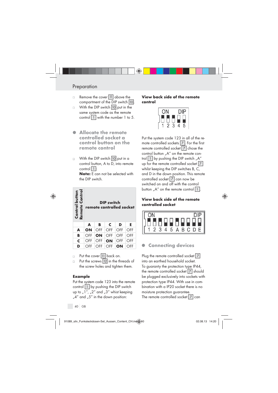 Preparation, Connecting devices | Silvercrest WIRELESS SOCKET SET User Manual | Page 40 / 45