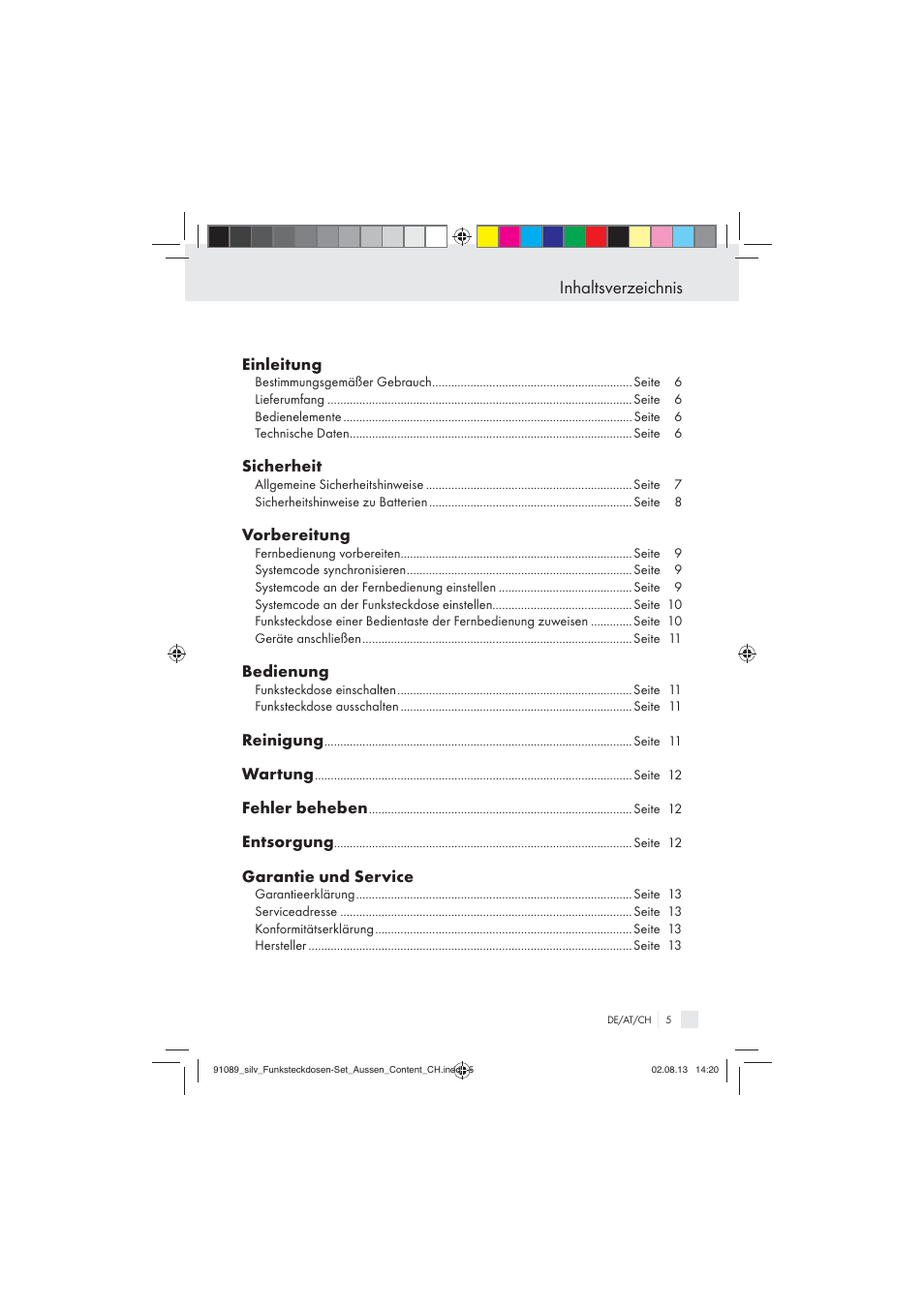 Silvercrest WIRELESS SOCKET SET User Manual | Page 5 / 45