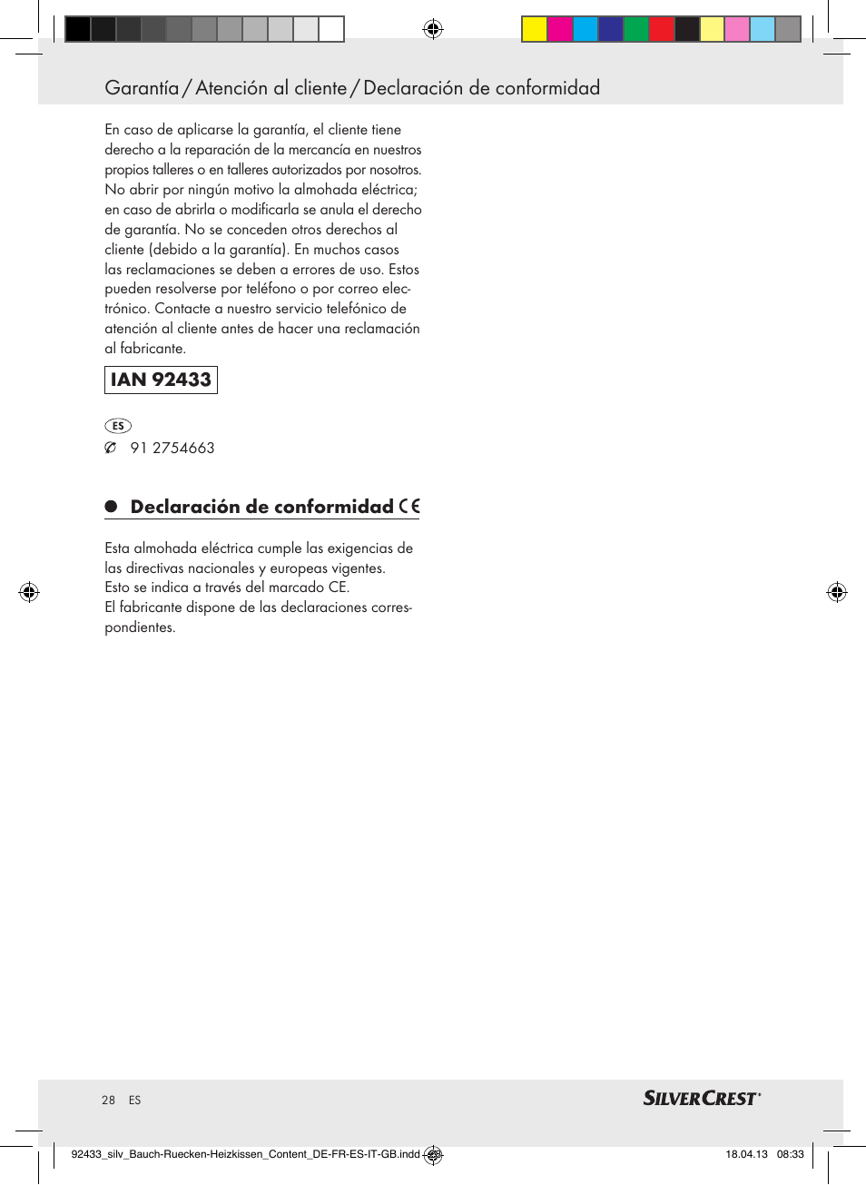 Declaración de conformidad | Silvercrest SHBR 100 B2 User Manual | Page 28 / 45