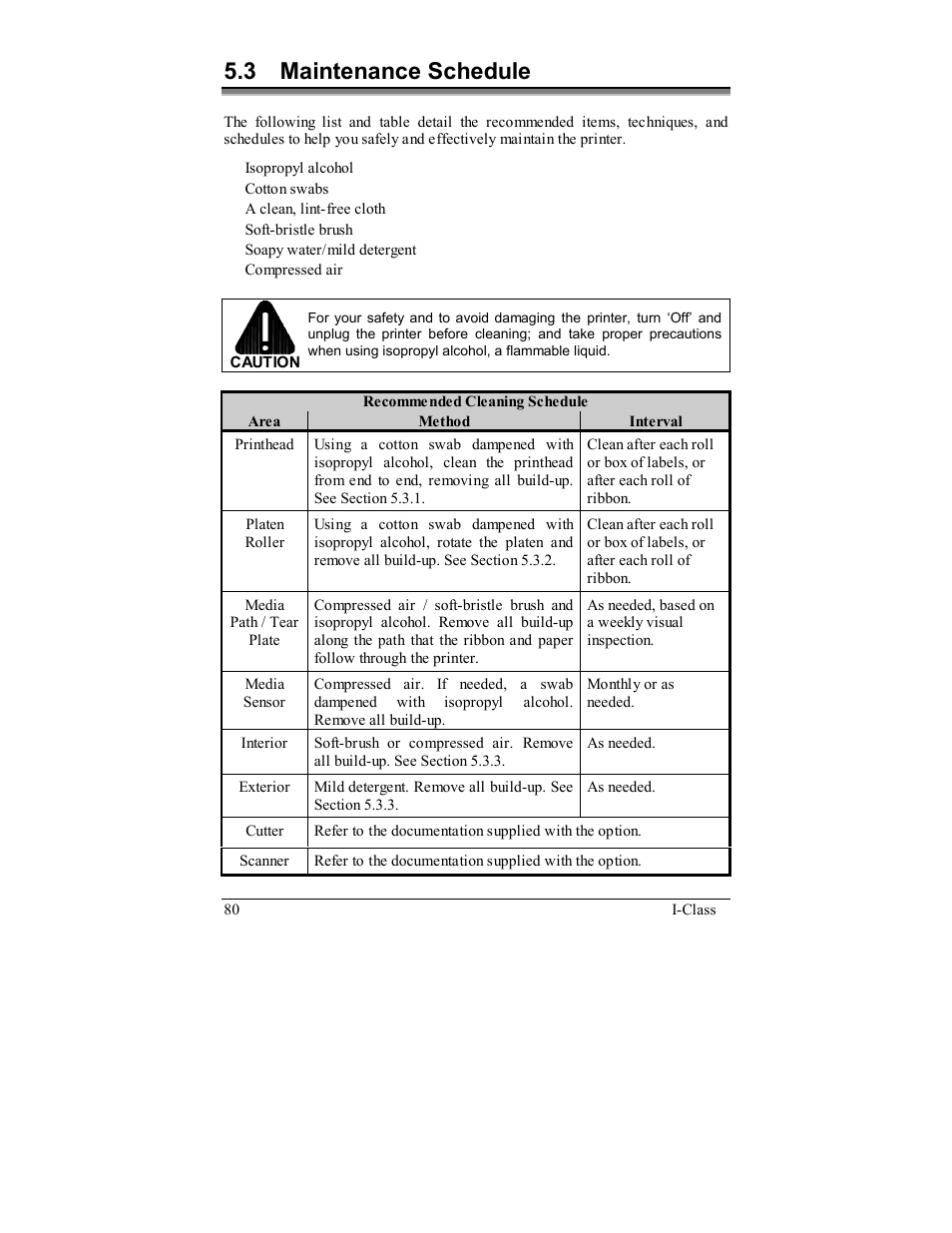 3 maintenance schedule | Datamax I-4208 User Manual | Page 90 / 146