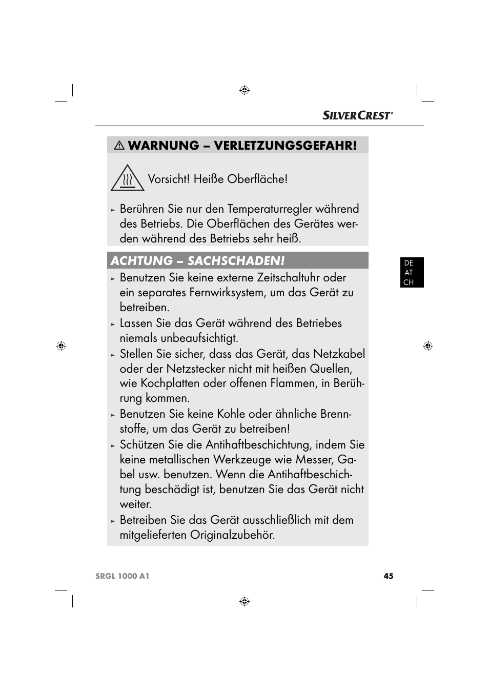 Silvercrest SRGL 1000 A1 User Manual | Page 48 / 53