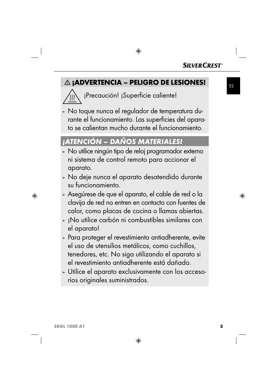 Silvercrest SRGL 1000 A1 User Manual | Page 8 / 53