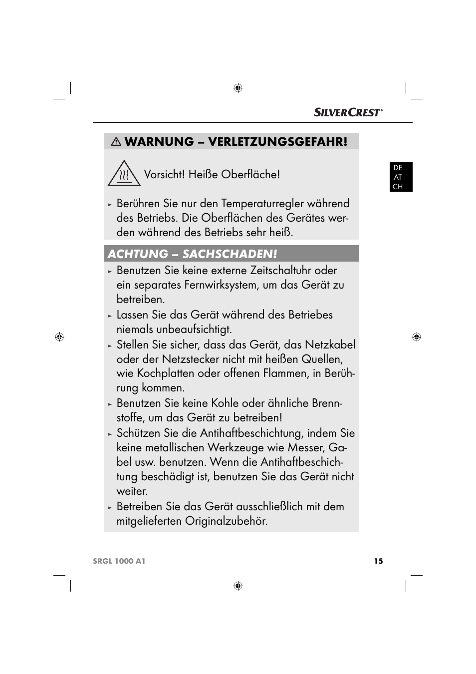 Silvercrest SRGL 1000 A1 User Manual | Page 18 / 33