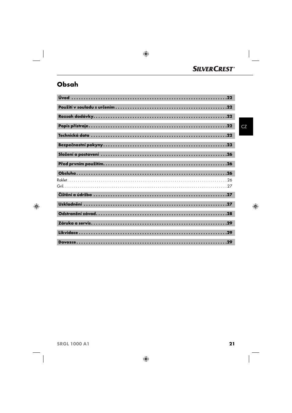 Silvercrest SRGL 1000 A1 User Manual | Page 24 / 43