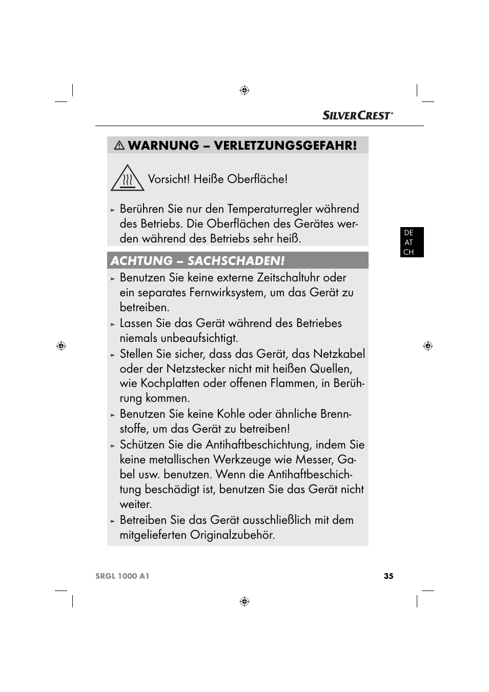 Silvercrest SRGL 1000 A1 User Manual | Page 38 / 43