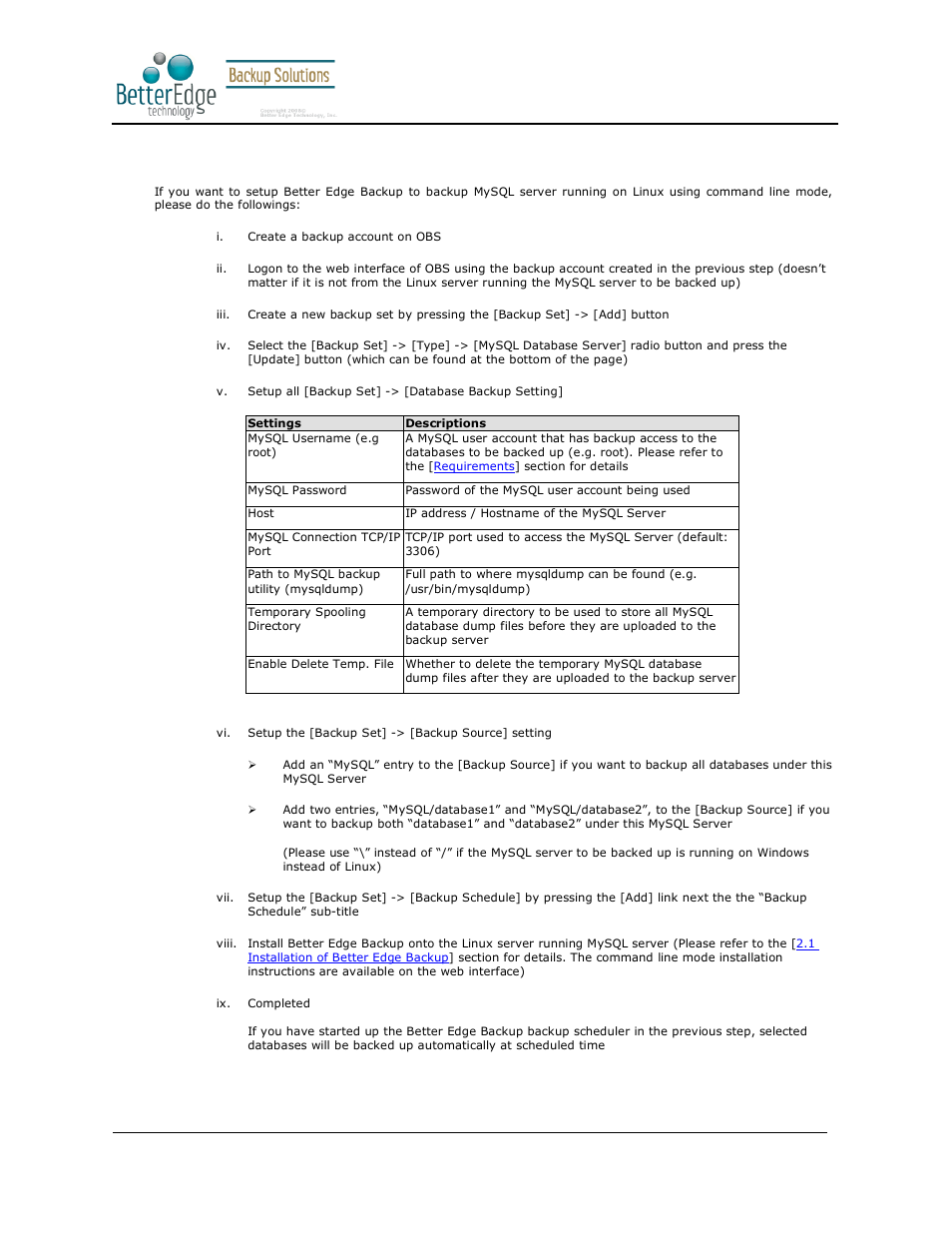 Better edge backup v5.2 | Deonet Backup Solutions 5.2.7.0 User Manual | Page 107 / 121