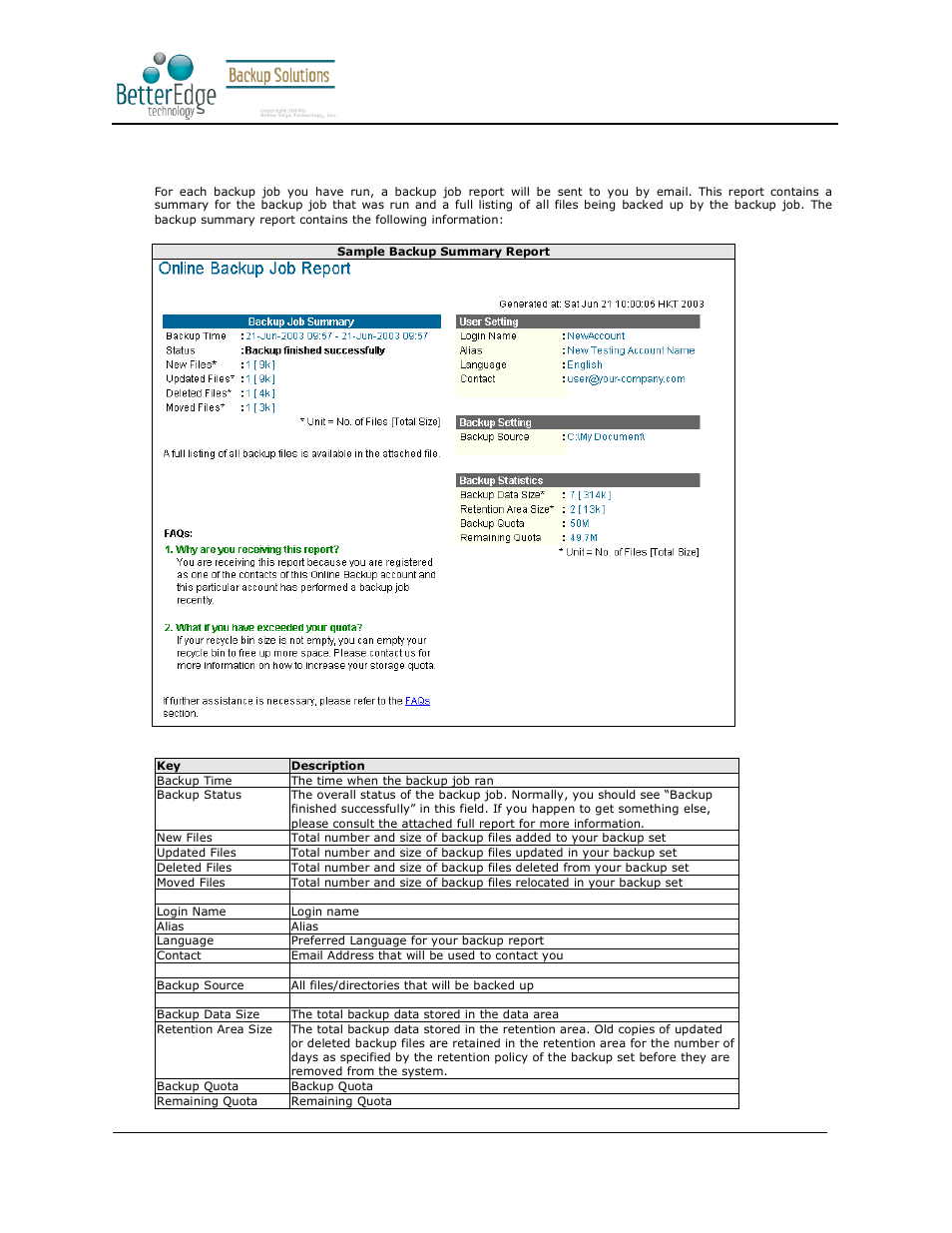 3 backup job report, Better edge backup v5.2 | Deonet Backup Solutions 5.2.7.0 User Manual | Page 111 / 121