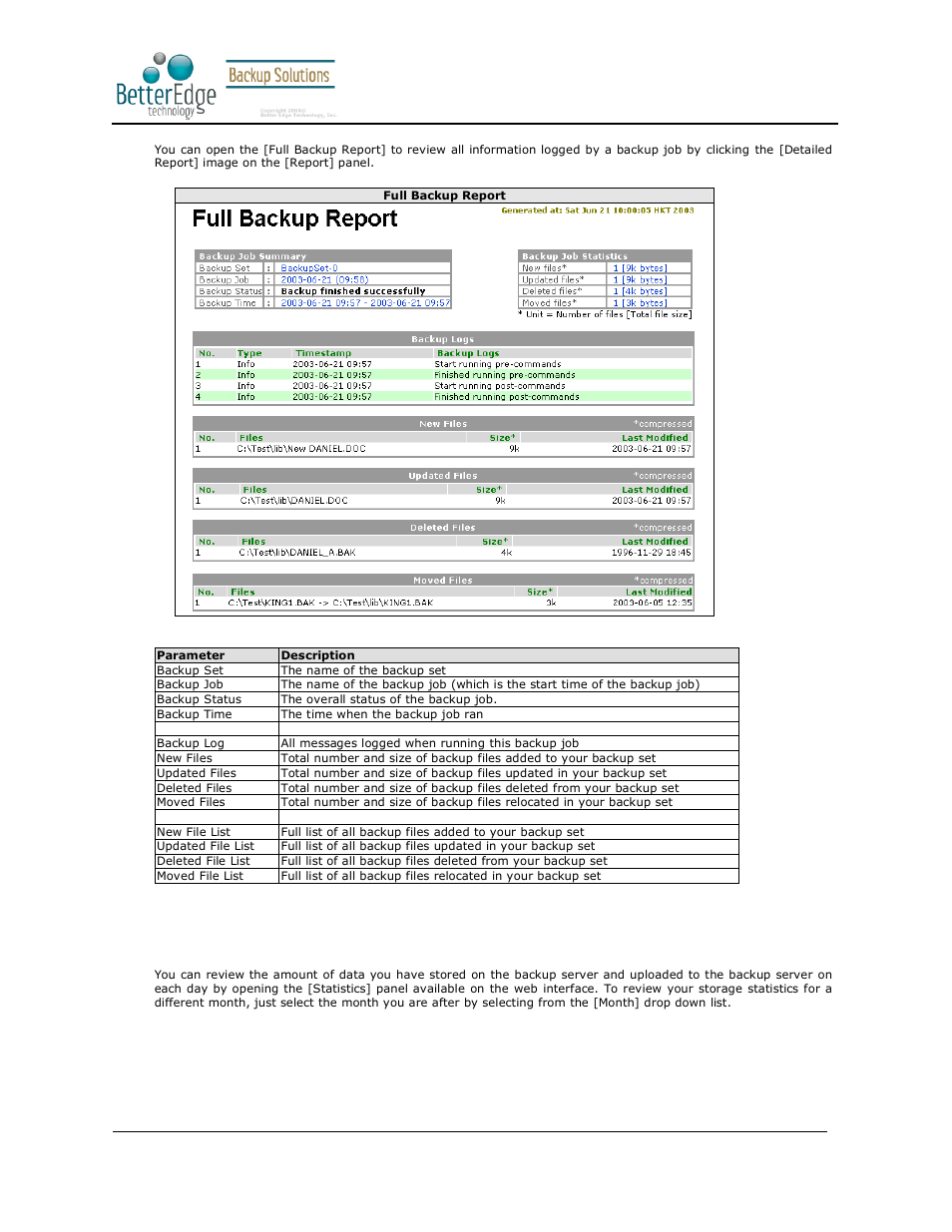 6 review storage statistics, Better edge backup v5.2 | Deonet Backup Solutions 5.2.7.0 User Manual | Page 119 / 121