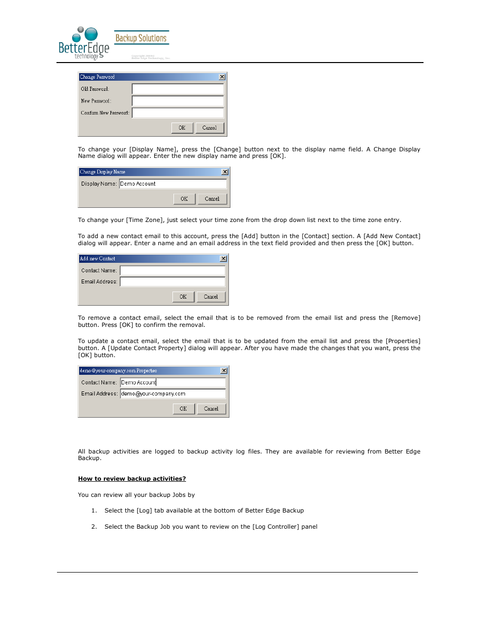 5 backup logs, Better edge backup v5.2 | Deonet Backup Solutions 5.2.7.0 User Manual | Page 18 / 121