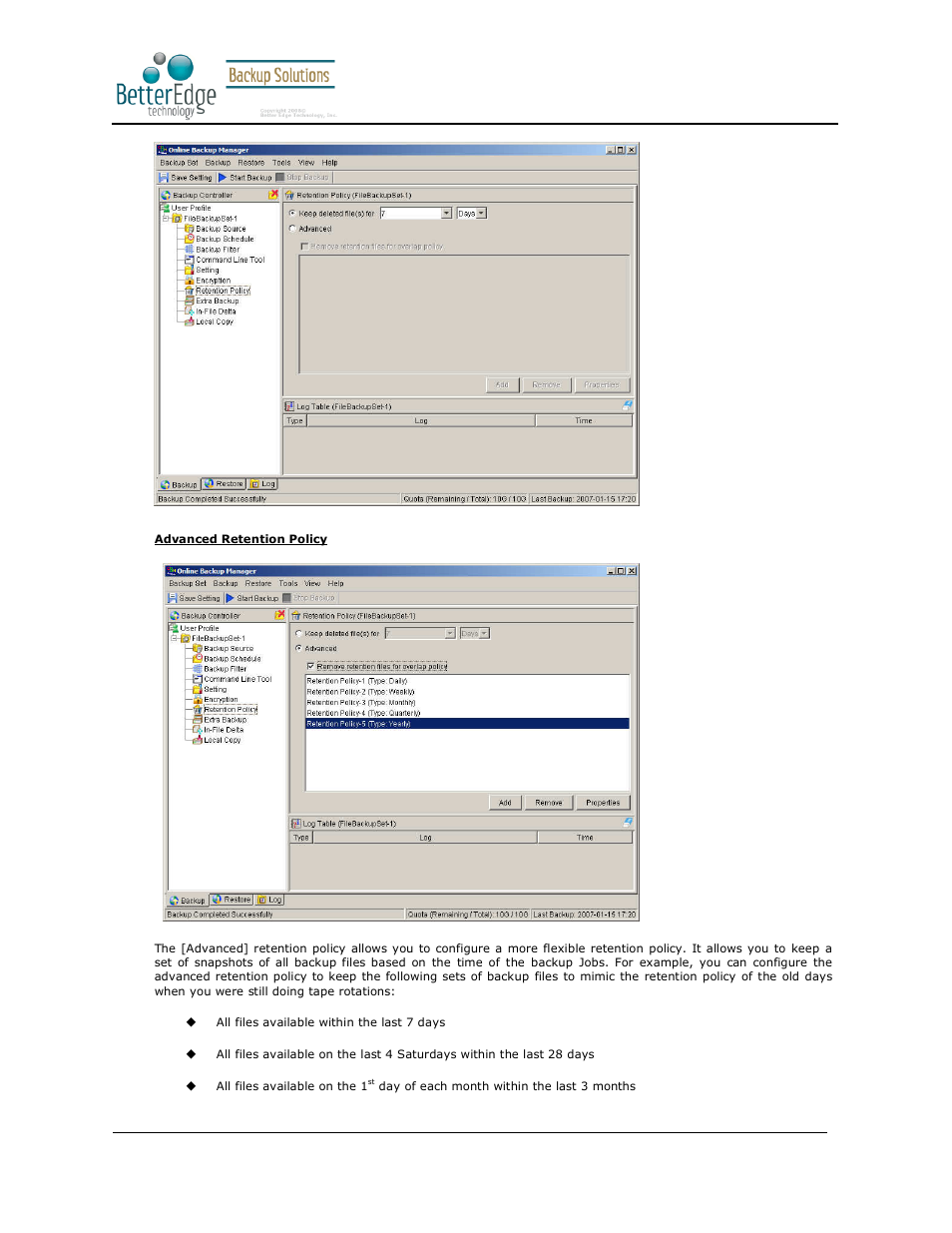 Better edge backup v5.2 | Deonet Backup Solutions 5.2.7.0 User Manual | Page 31 / 121
