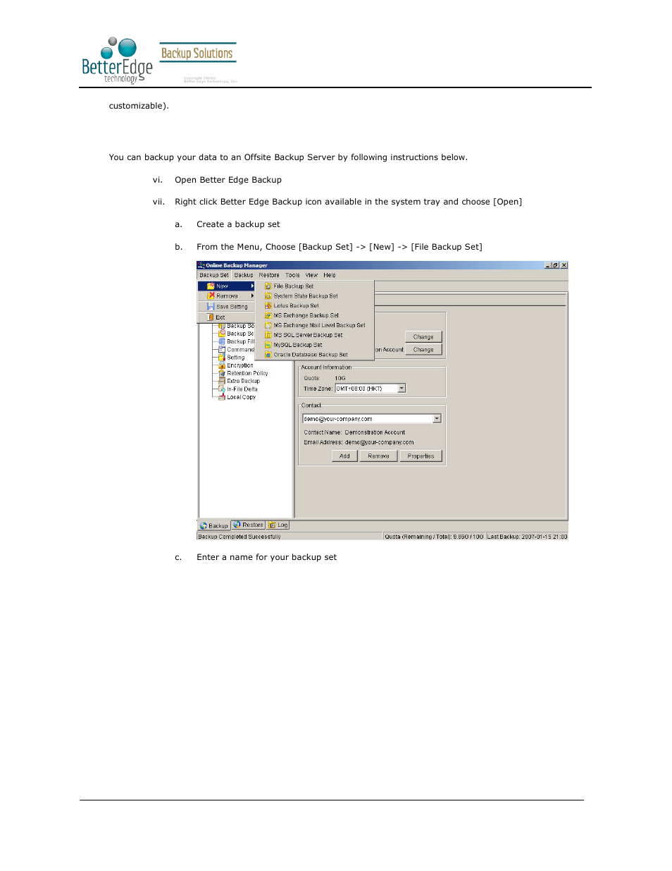 2 backup files directly to the backup server, Better edge backup v5.2 | Deonet Backup Solutions 5.2.7.0 User Manual | Page 39 / 121