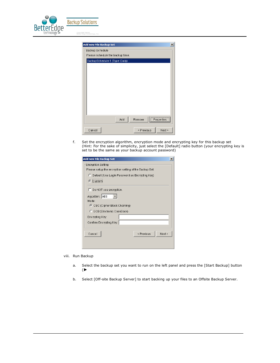 Better edge backup v5.2 | Deonet Backup Solutions 5.2.7.0 User Manual | Page 41 / 121