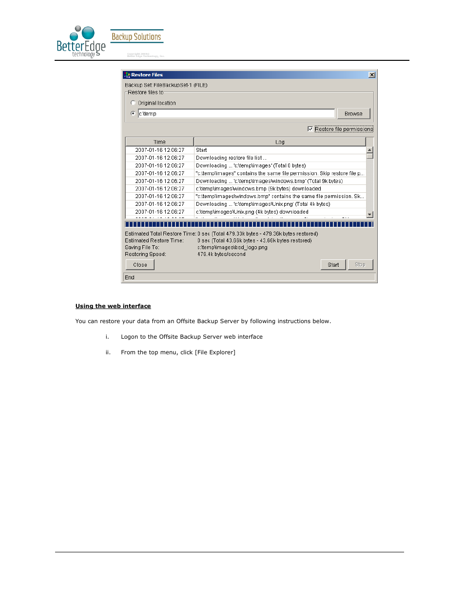 Better edge backup v5.2 | Deonet Backup Solutions 5.2.7.0 User Manual | Page 46 / 121