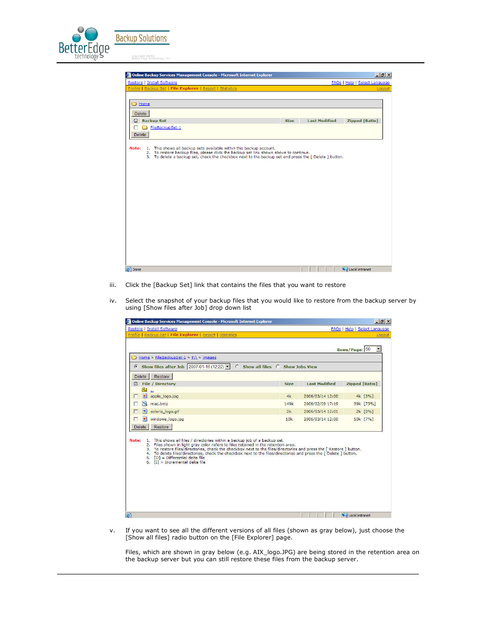 Better edge backup v5.2 | Deonet Backup Solutions 5.2.7.0 User Manual | Page 47 / 121