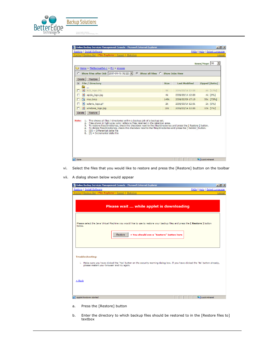 Better edge backup v5.2 | Deonet Backup Solutions 5.2.7.0 User Manual | Page 48 / 121