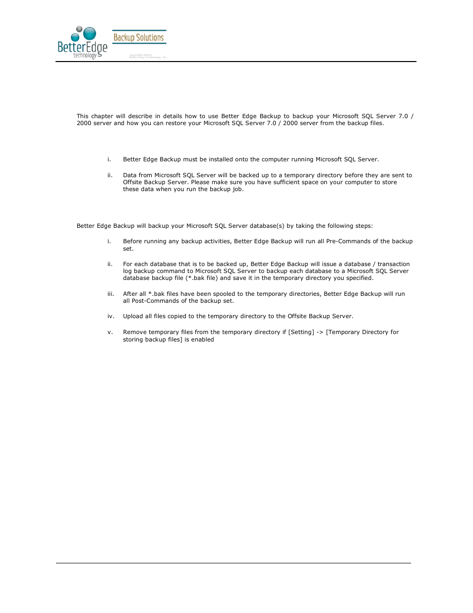 1 requirements, 2 overview, Better edge backup v5.2 | Deonet Backup Solutions 5.2.7.0 User Manual | Page 66 / 121