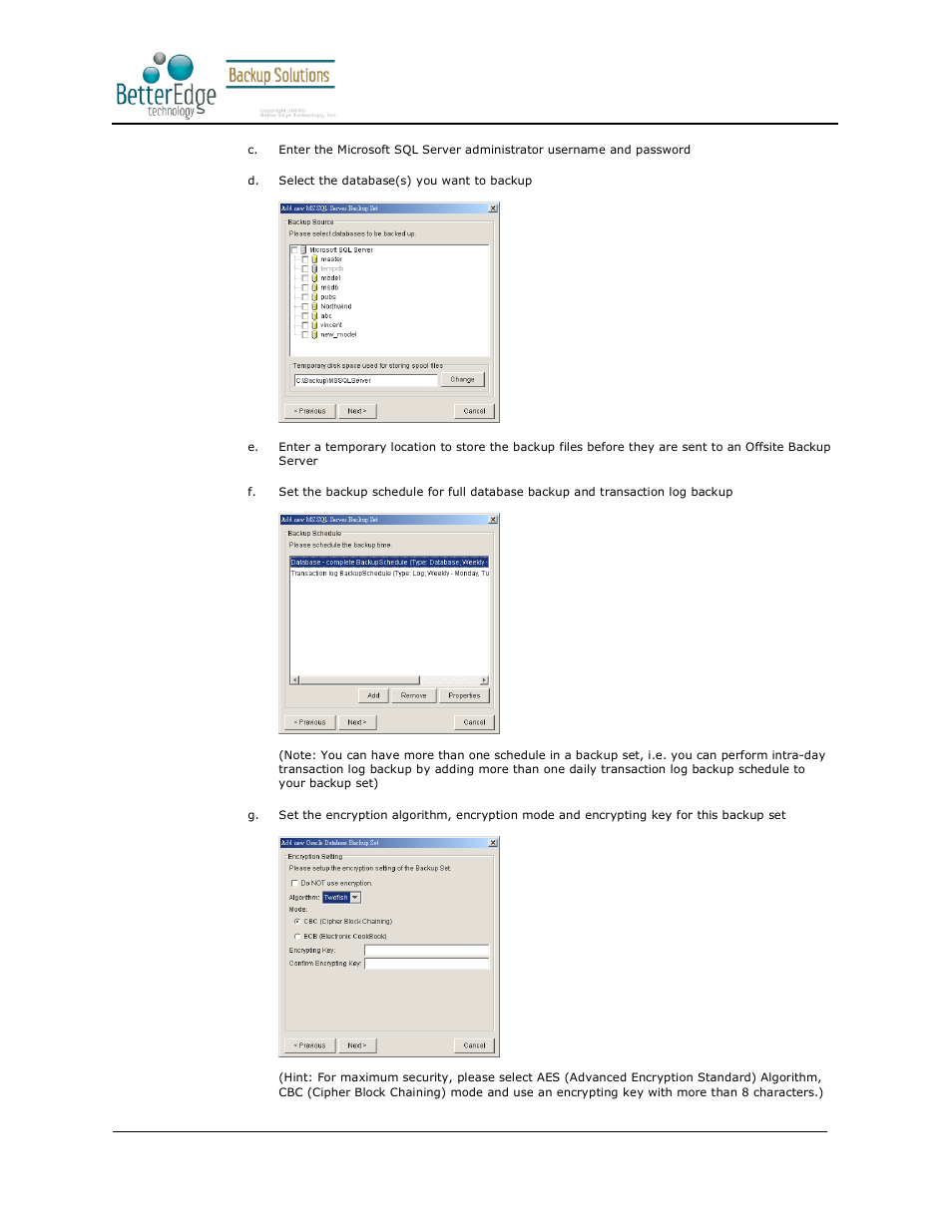 Better edge backup v5.2 | Deonet Backup Solutions 5.2.7.0 User Manual | Page 68 / 121