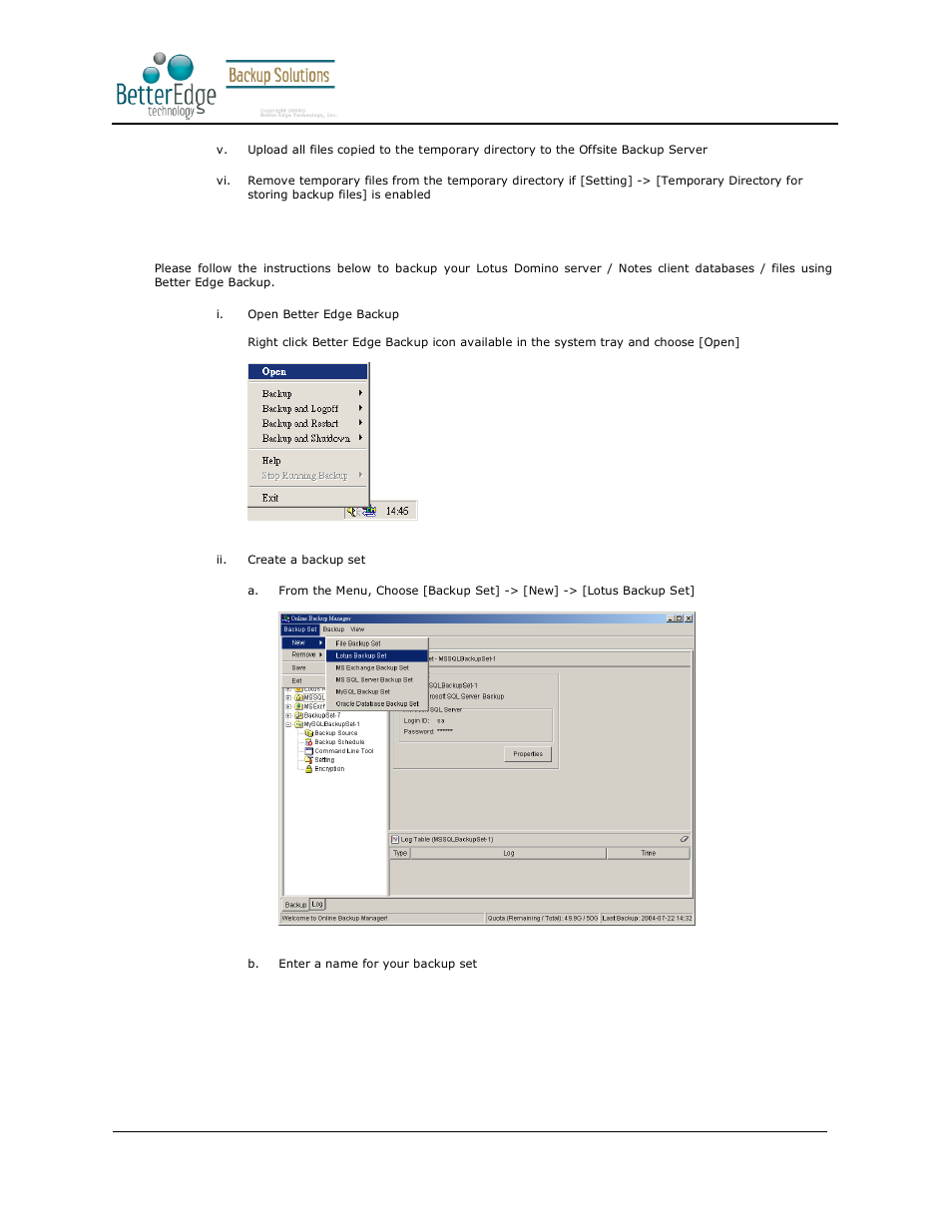 Better edge backup v5.2 | Deonet Backup Solutions 5.2.7.0 User Manual | Page 76 / 121