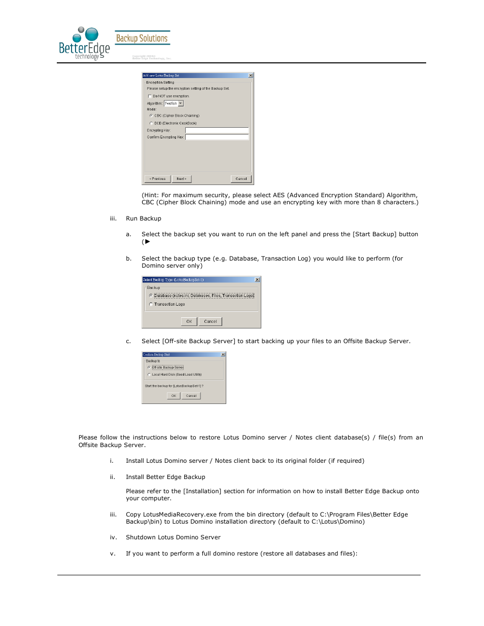 Better edge backup v5.2 | Deonet Backup Solutions 5.2.7.0 User Manual | Page 78 / 121