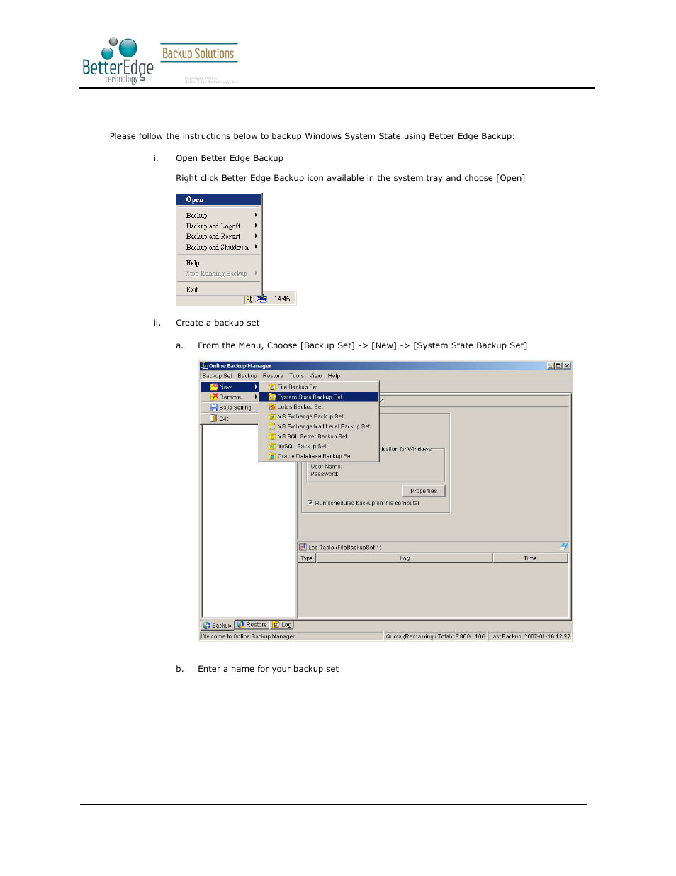 3 how to backup windows system state, Better edge backup v5.2 | Deonet Backup Solutions 5.2.7.0 User Manual | Page 90 / 121