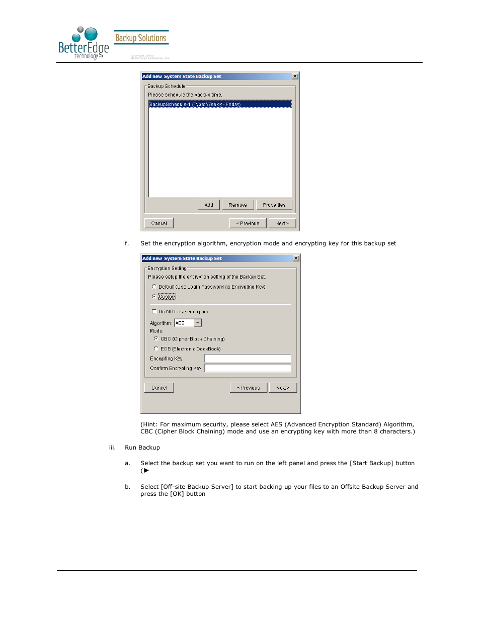 Better edge backup v5.2 | Deonet Backup Solutions 5.2.7.0 User Manual | Page 92 / 121