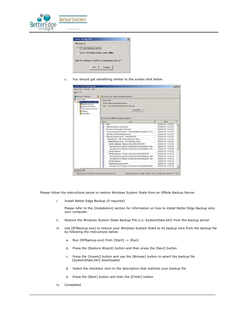 4 how to restore windows system state, Better edge backup v5.2 | Deonet Backup Solutions 5.2.7.0 User Manual | Page 93 / 121