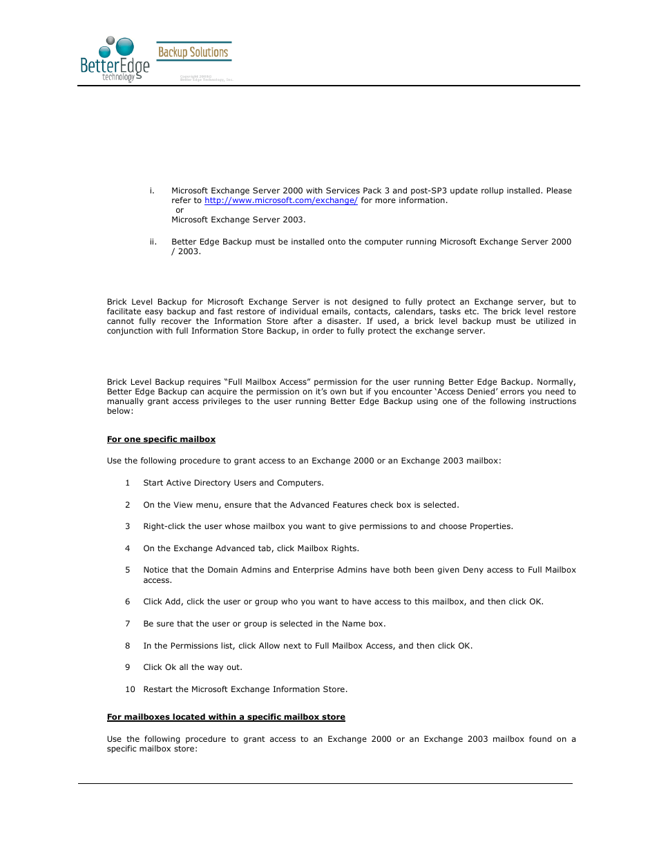 1 requirements, 2 overview, 3 granting privileges | Better edge backup v5.2 | Deonet Backup Solutions 5.2.7.0 User Manual | Page 94 / 121