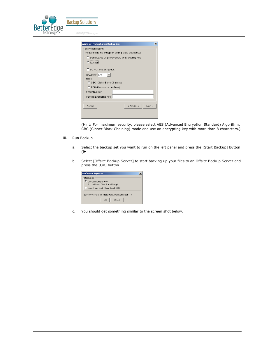 Better edge backup v5.2 | Deonet Backup Solutions 5.2.7.0 User Manual | Page 99 / 121