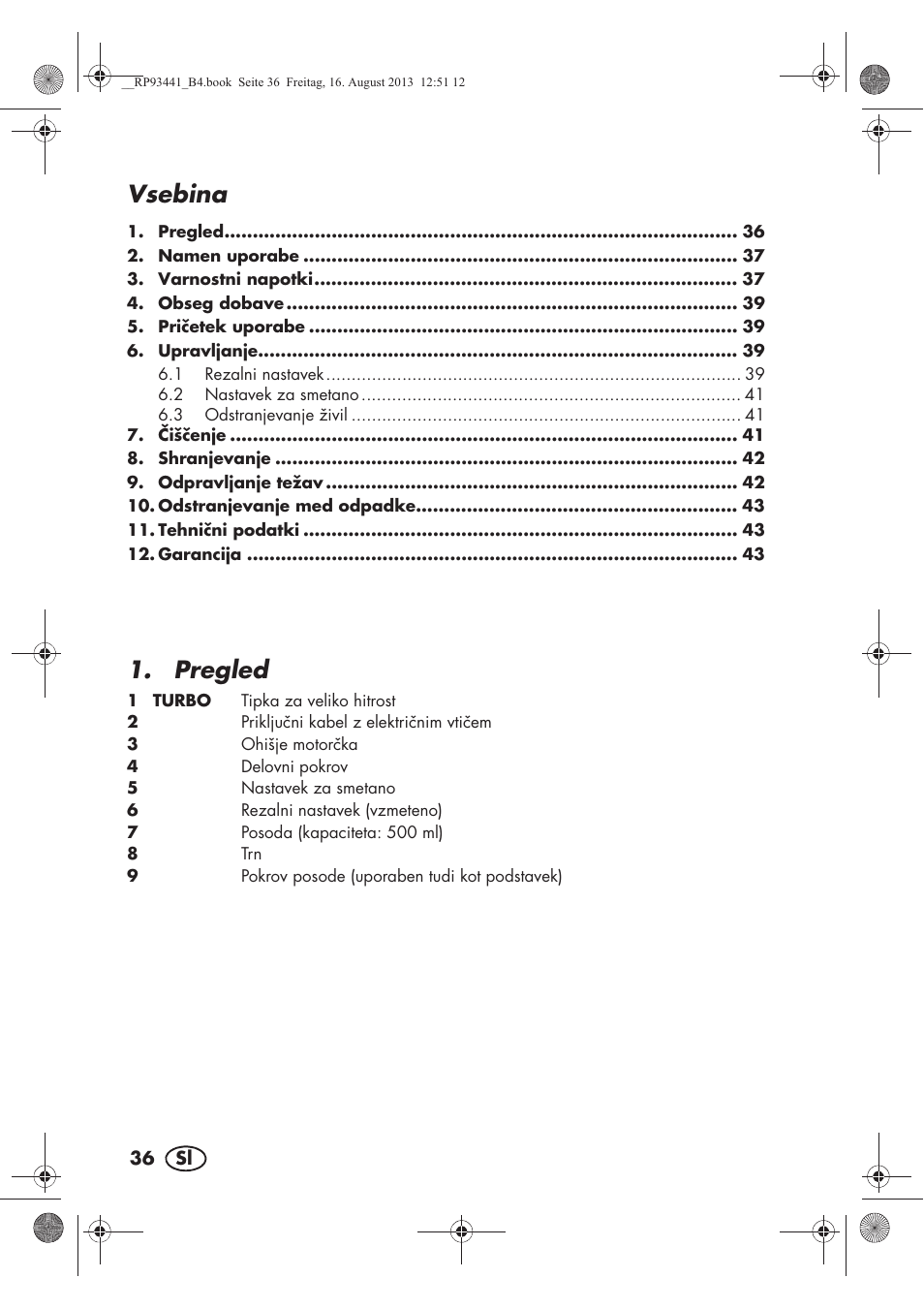 Vsebina, Pregled | Silvercrest SMZS 260 E3 User Manual | Page 38 / 78