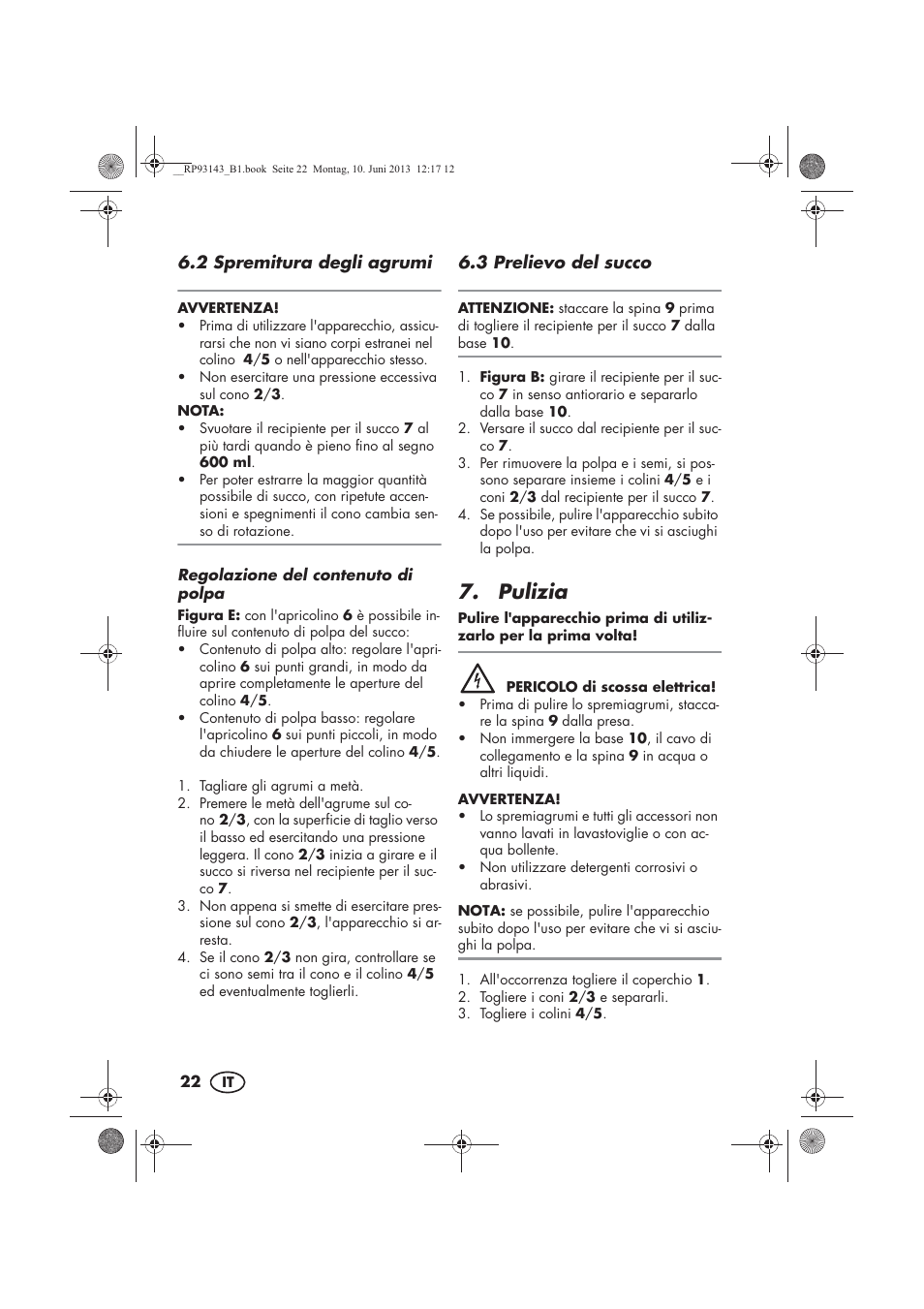 Pulizia | Silvercrest SZP 25 B1 User Manual | Page 24 / 46