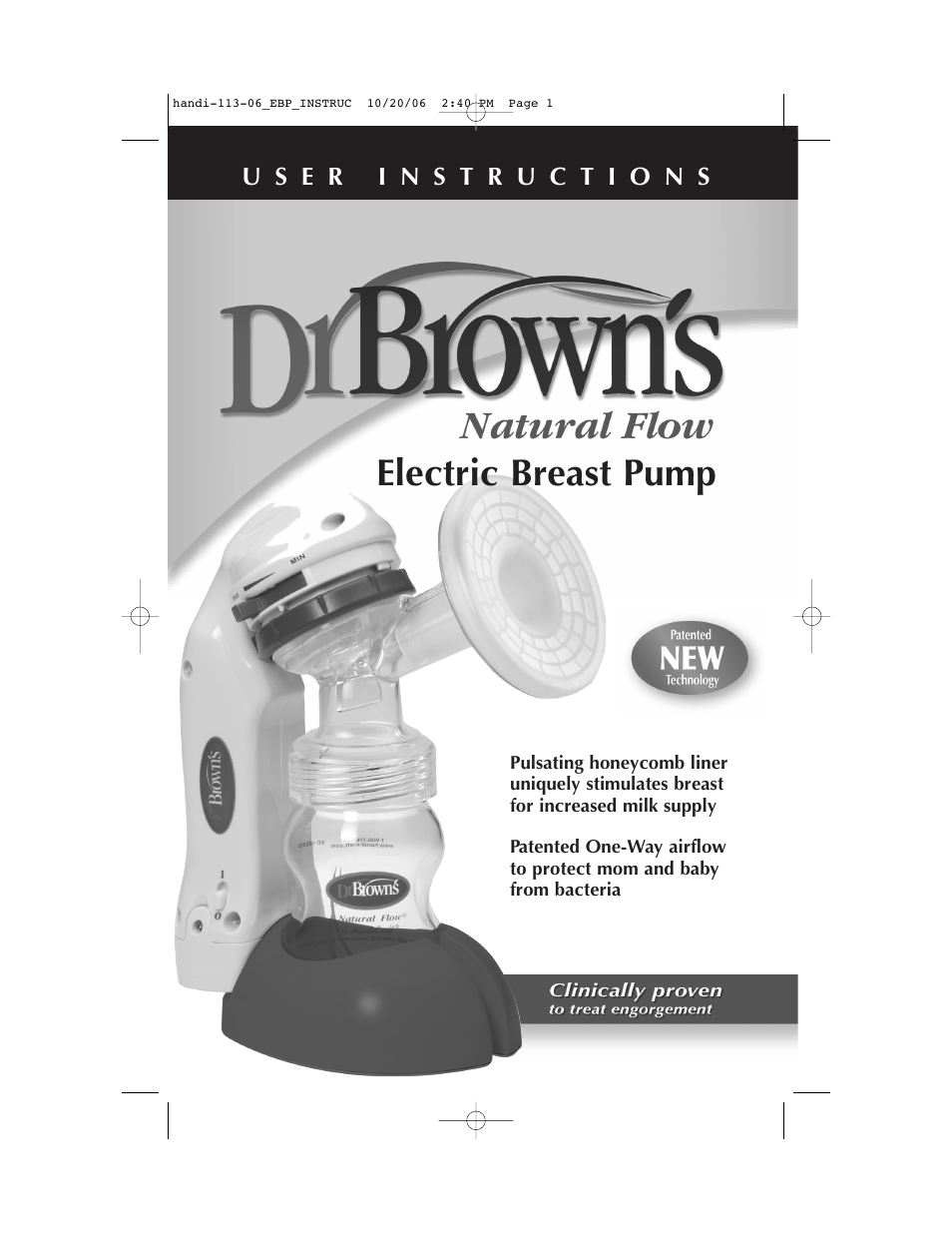 Dr. Brown's Electric Breast Pump User Manual | 12 pages