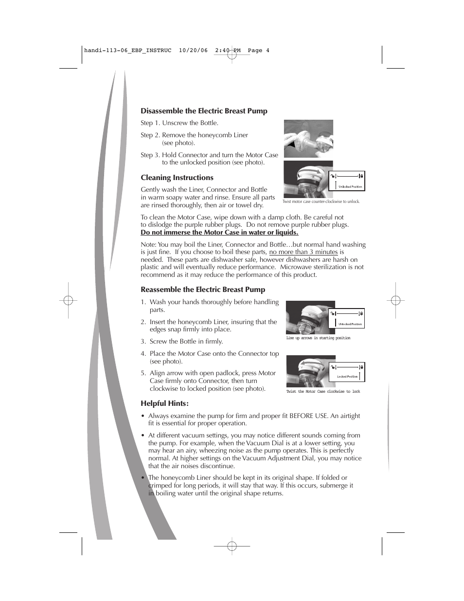 Dr. Brown's Electric Breast Pump User Manual | Page 4 / 12