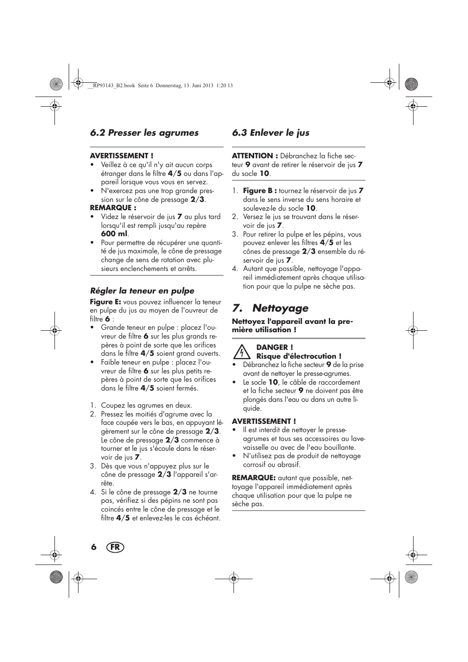 Nettoyage | Silvercrest SZP 25 B1 User Manual | Page 8 / 38