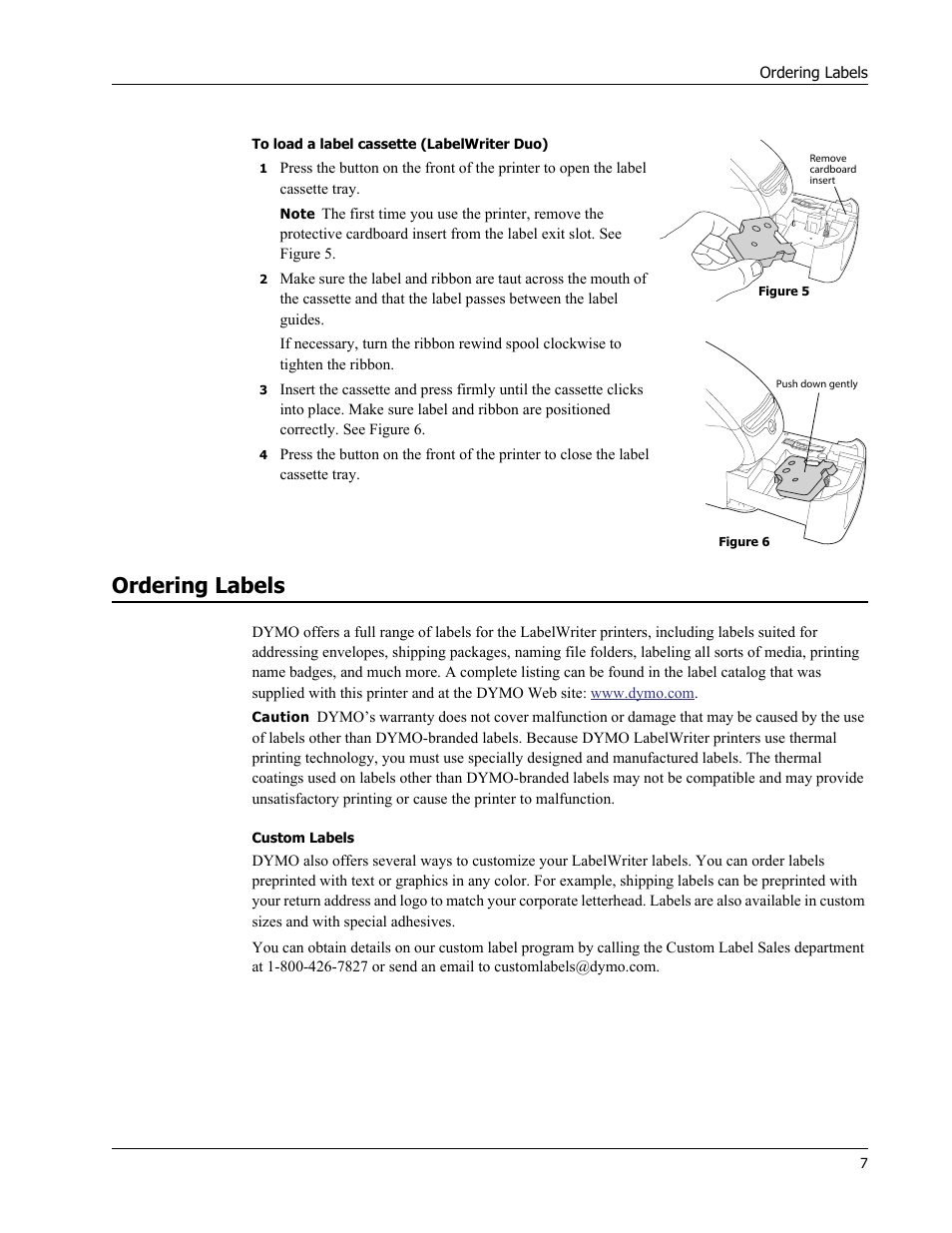 Ordering labels | Dymo 450 DUO User Manual | Page 11 / 28