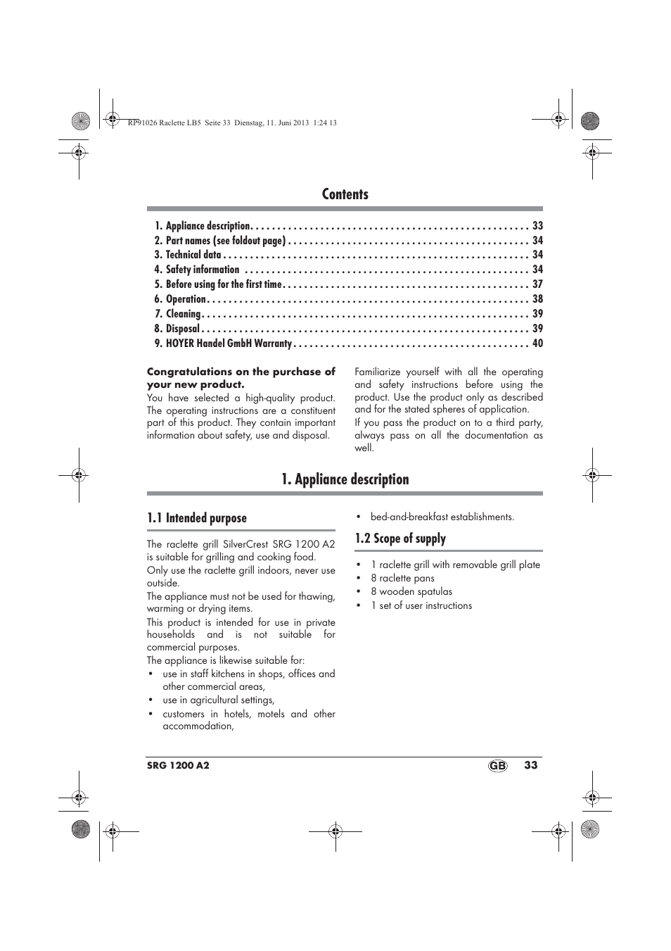 Silvercrest SRG 1200 A2 User Manual | Page 35 / 54