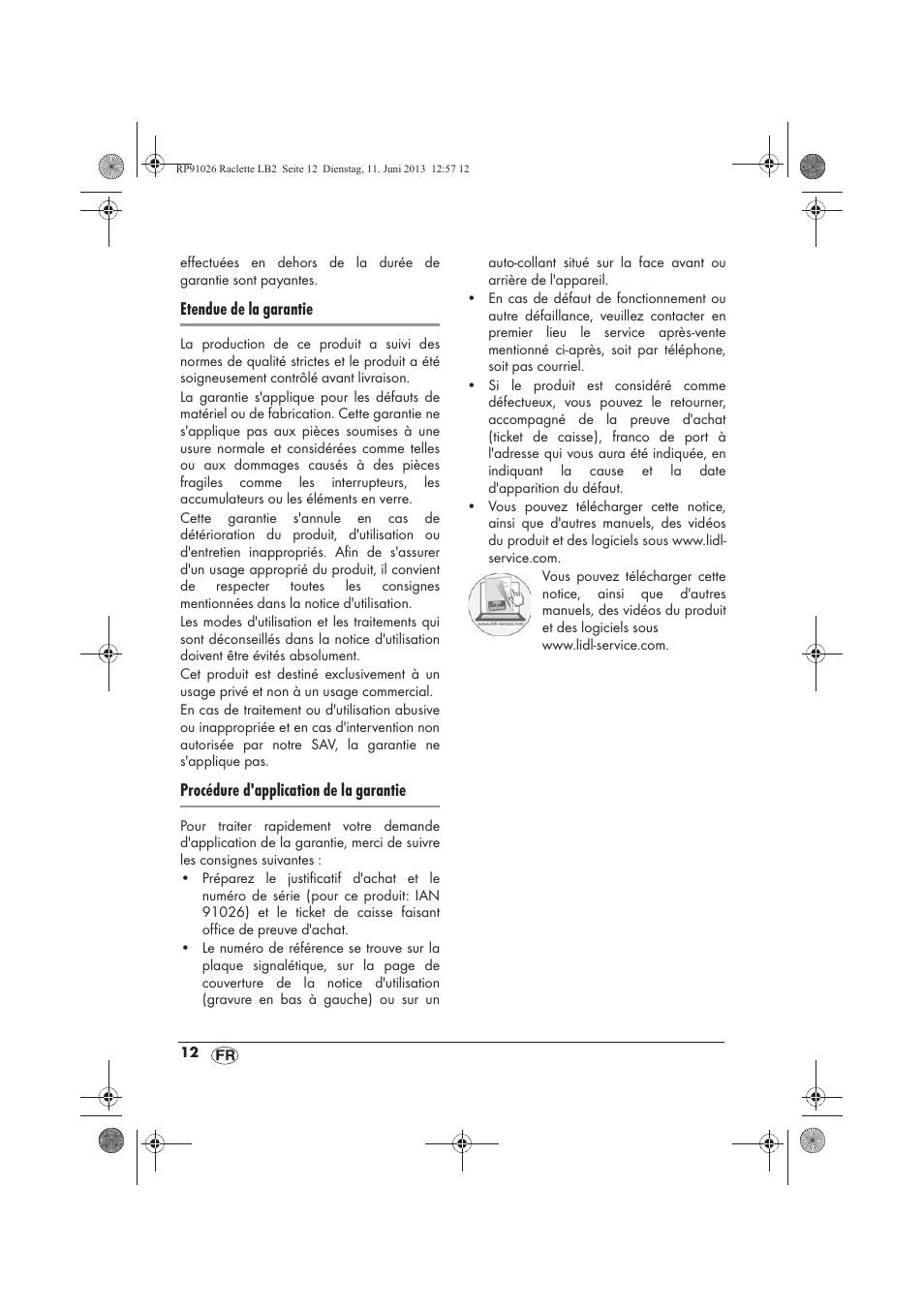 Etendue de la garantie, Procédure d'application de la garantie | Silvercrest SRG 1200 A2 User Manual | Page 14 / 46