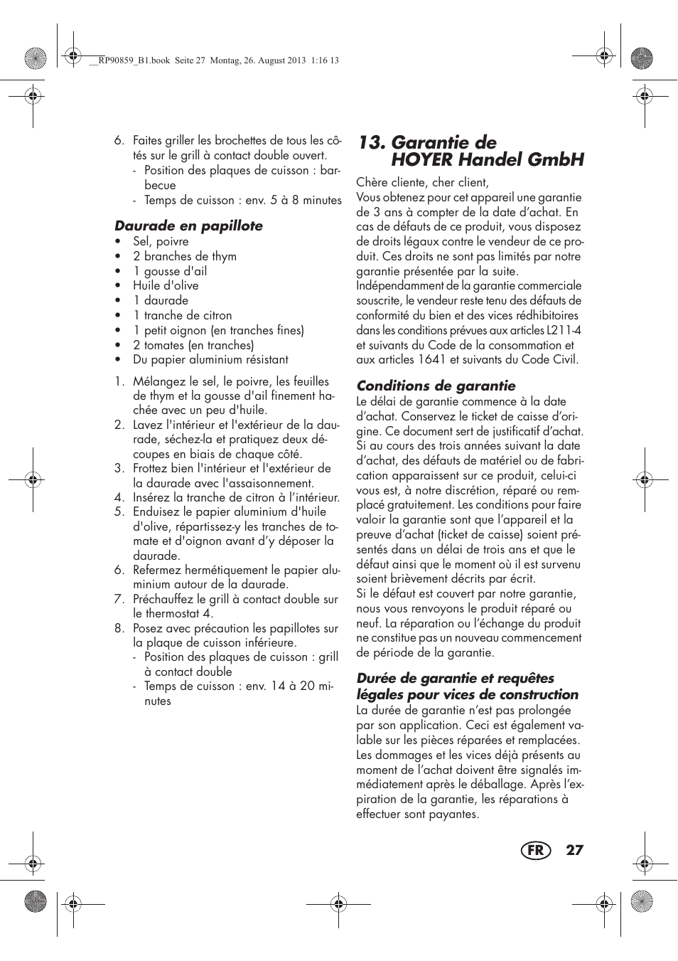 Garantie de hoyer handel gmbh | Silvercrest SKG 1700 A1 User Manual | Page 29 / 70