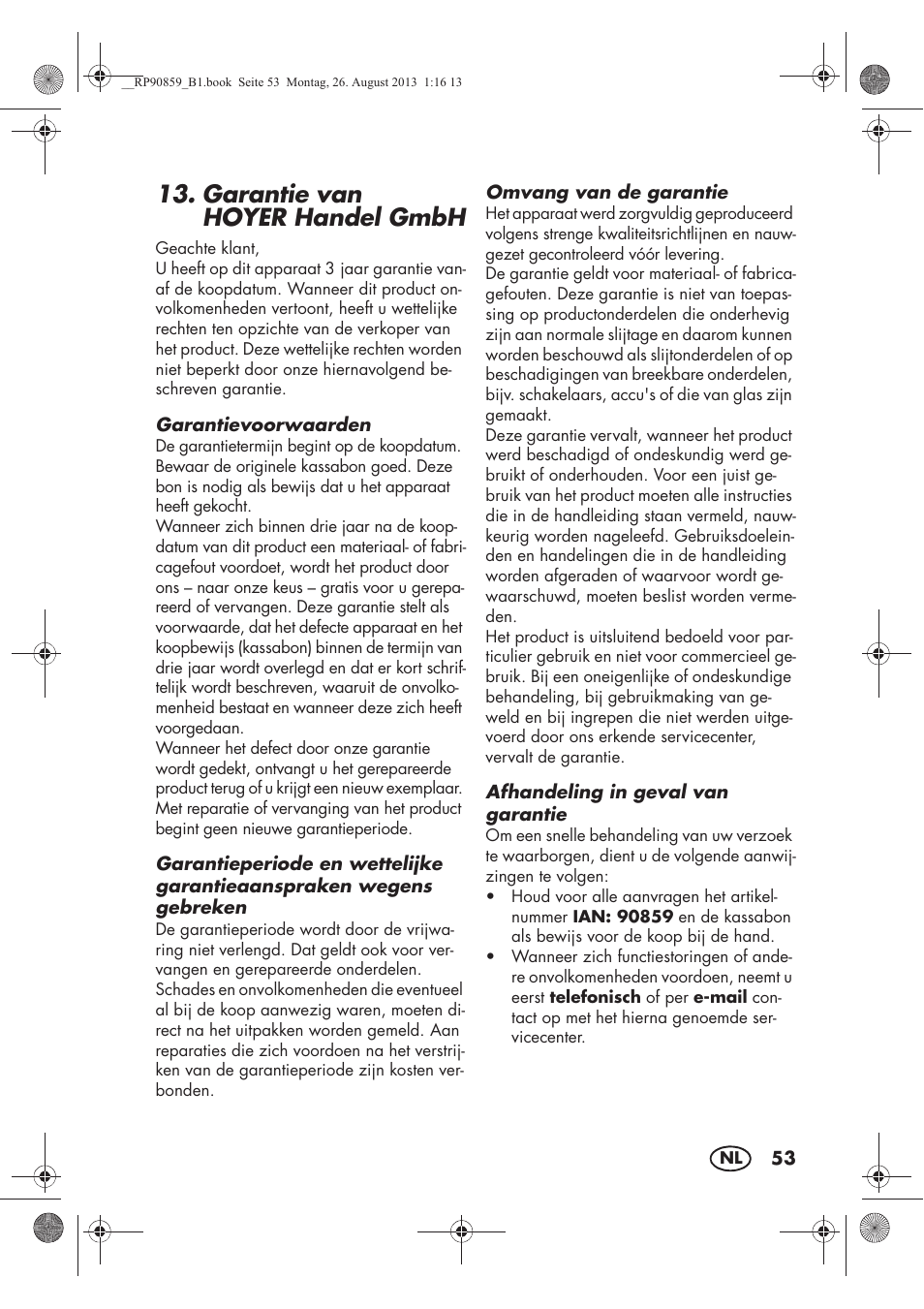 Garantie van hoyerhandel gmbh | Silvercrest SKG 1700 A1 User Manual | Page 55 / 70