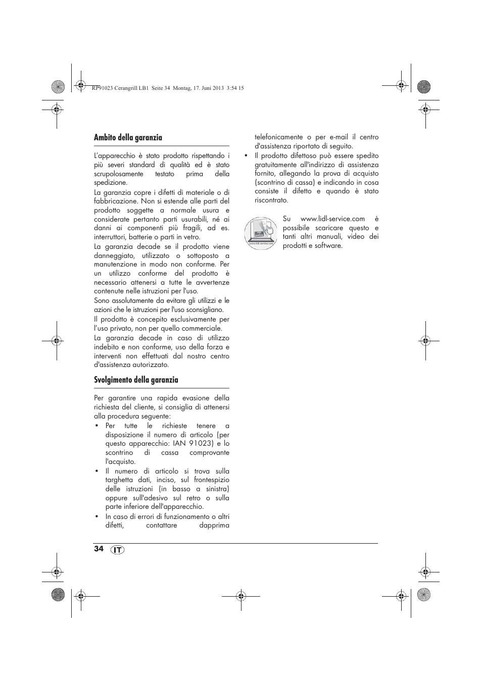 Ambito della garanzia, Svolgimento della garanzia | Silvercrest SCG 1200 A1 User Manual | Page 36 / 58
