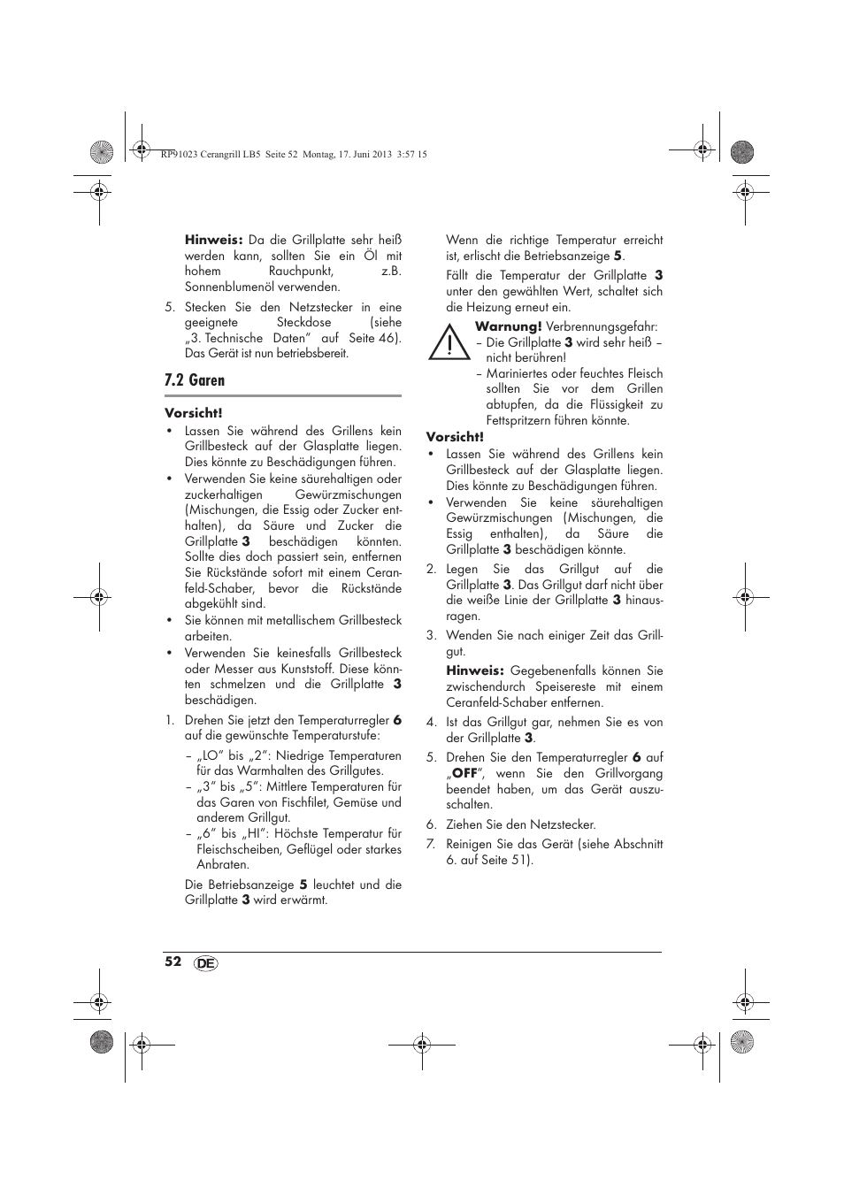 2 garen | Silvercrest SCG 1200 A1 User Manual | Page 54 / 58