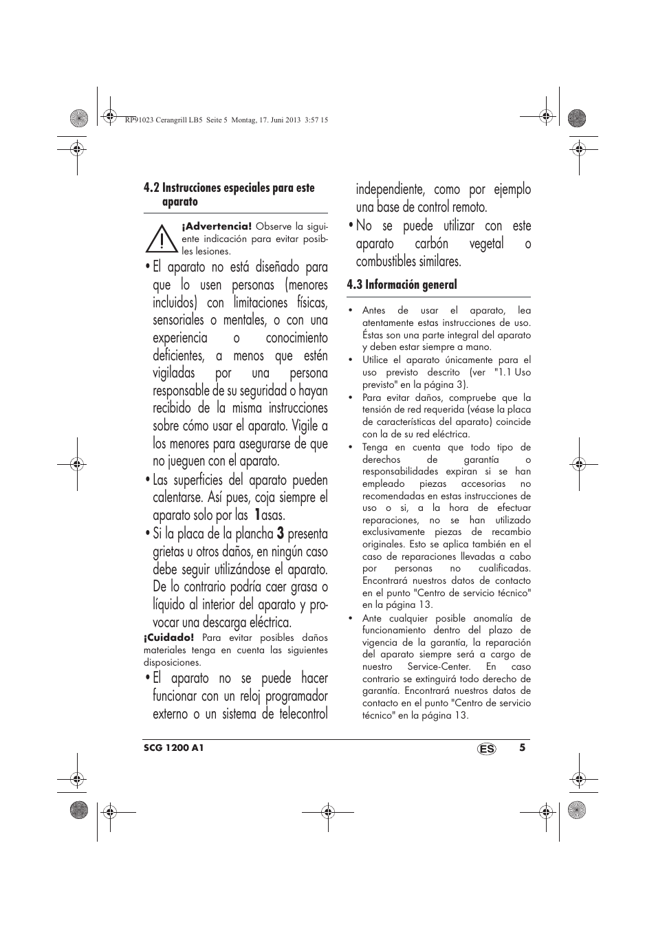 Silvercrest SCG 1200 A1 User Manual | Page 7 / 58